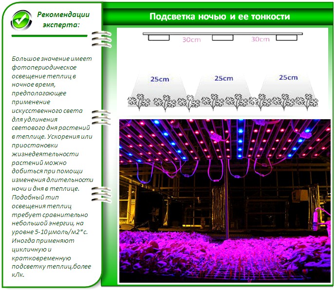 Освещение в теплицах
