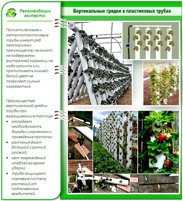 Вертикальные грядки из трубы