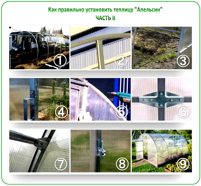 Сборка теплицы "Апельсин"
