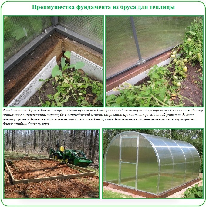 Почему лучше построить фундамент для теплицы из бруса